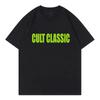 Pink Cult Classic Vintage Black and White Bold Letter High Street T-Shirt Cotton Graphic Tee Unisex Unisex Summer Streetwear