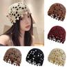 Кружева Берет Кепка Цветы Skullies Шапка Дышащая Вязаная Шапка для Женщин