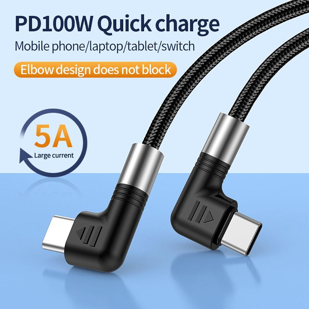 90 градусов Emarker Chip QC4.0 Double Elbow PD 100 Вт Type C кабель для быстрой зарядки USB-C шнур передачи данных