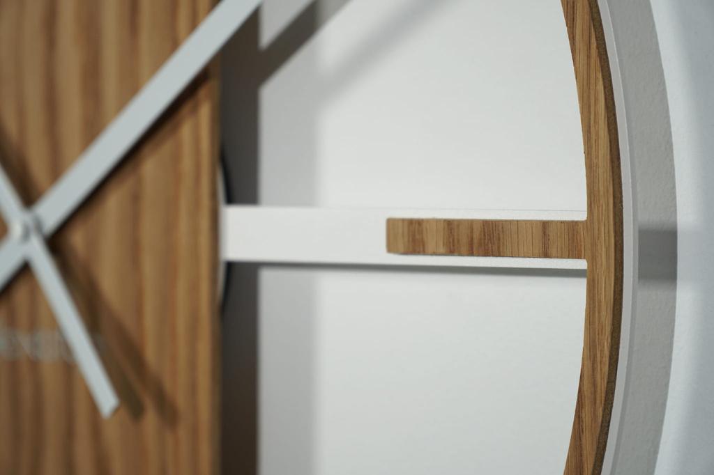 Unique oak metal wall clock 50cm
