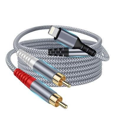 Lighting RCA Conversion Cable iPhone Converter 2RCA Male Y Split Stereo Audio Cable Совместим с iPhone Pro iPad Mini DVD-плеерами Home Theater