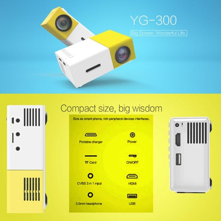 YG300 400 лм Портативный Мини Домашний Кинотеатр LED Проектор с Пультом Дистанционного Управления, Поддержка HDMI, AV, SD, USB Интерфейсов