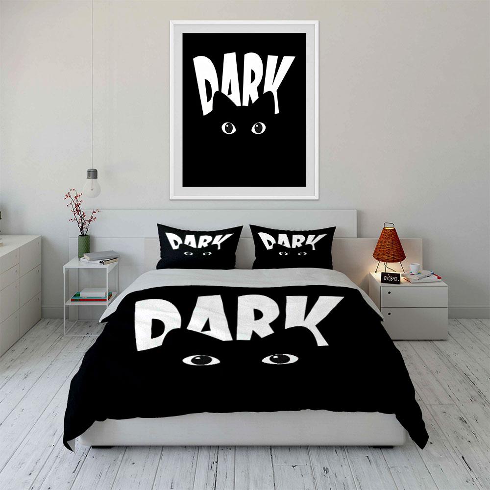 Dark-themed art with cat eyes Print Bedding Set 1 Duvet Cover 2 Pillowcases for Adult and Children Luxury Gift Full Size