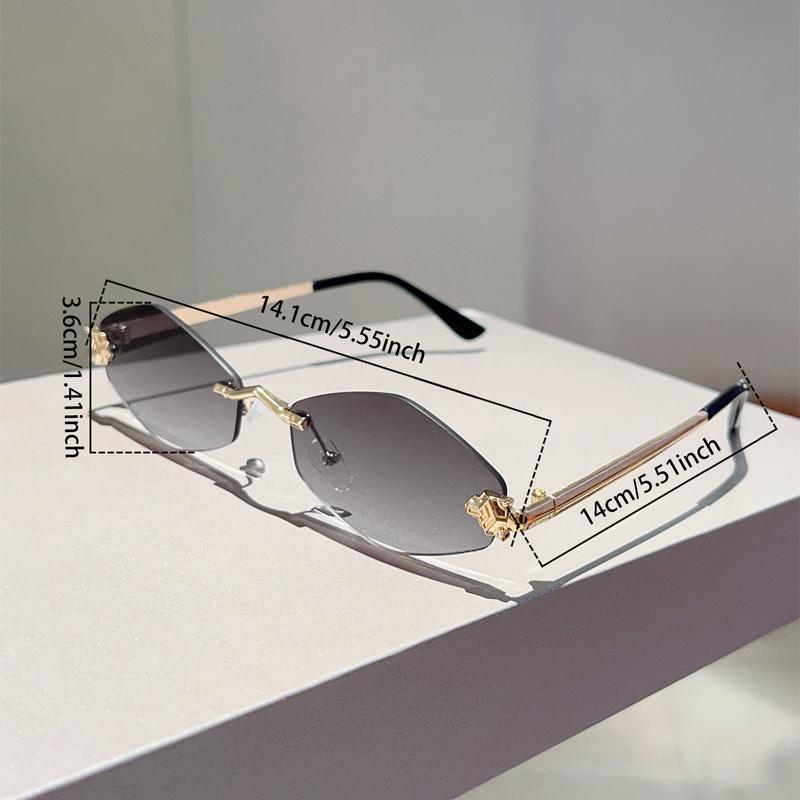 Rimless Polygon Sunglasses Men New Gradient Ocean Lenses Decor Shades Women Ins Trendy Stylish Design Sun Glasses