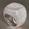 Sparkling Full Bling Iced Out Finger Ring Female Luxury Proposal Accessories Micro Pave Cubic Zirconia Jewelry for Party