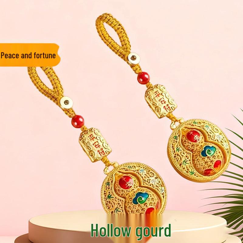 Брелок Ping An Sand Gold Gourd - Стильный унисекс автомобильный кулон и подарок на удачу