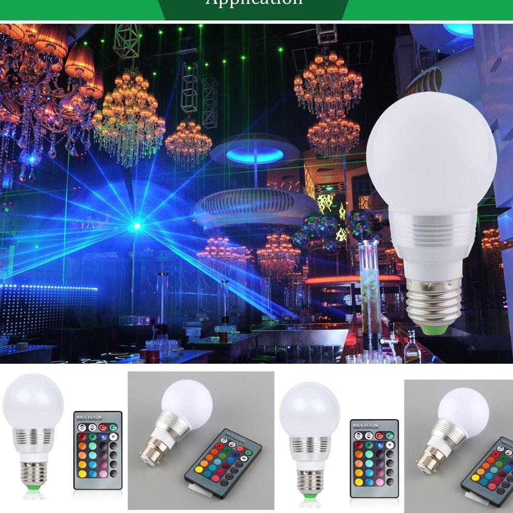 7 Вт RGB Magic 16 Многоцветная лампочка E27 B22 Беспроводной пульт дистанционного управления 85-265 В