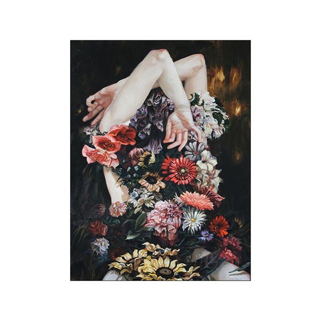 Абстрактная женская голова с цветами, холст, живопись, современные постеры и принты, настенная художественная картина для гостиной, домашний декор