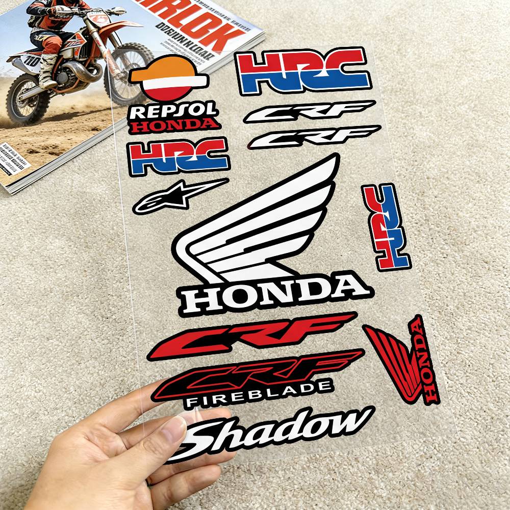 FOR HONDA RACING High Visibility Reflective Waterproof Decal Scratch Hide Sticker Fit Car Motorcycle Helmet RefrigeratorOW3 vhbm0