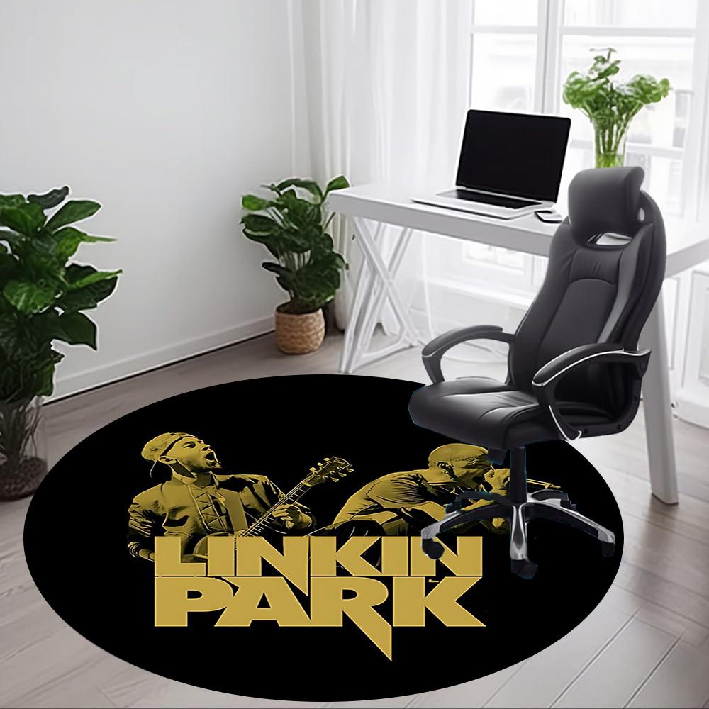 1pcMusic Linkin Papk Band Office Round Area Rug, Indoor Mat Suitable For Office,Bedroom Living Room Home Decor, Room Deco a0928157