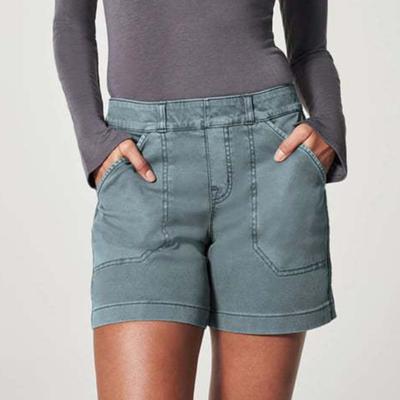 Женские шорты-карго с высокой талией, эластичные шорты, повседневные узкие шорты