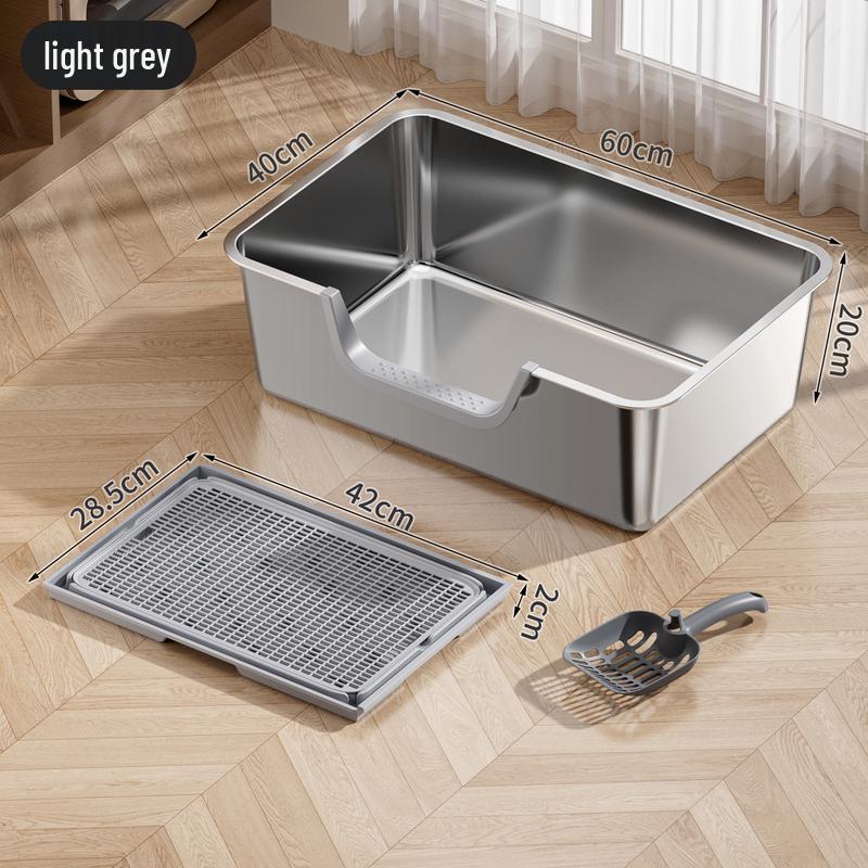 Интегрированный лоток для кошачьего туалета Jingyu из нержавеющей стали с защитой от брызг