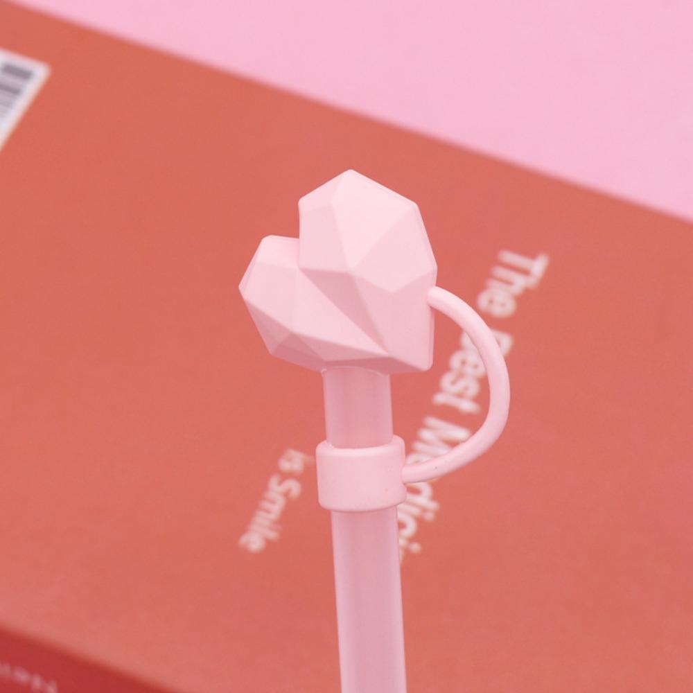 3D Heart-shaped Drinking Straw Dust Cap 10mm Straw Tips Cover Silicone Straw Plug Cup Accessories