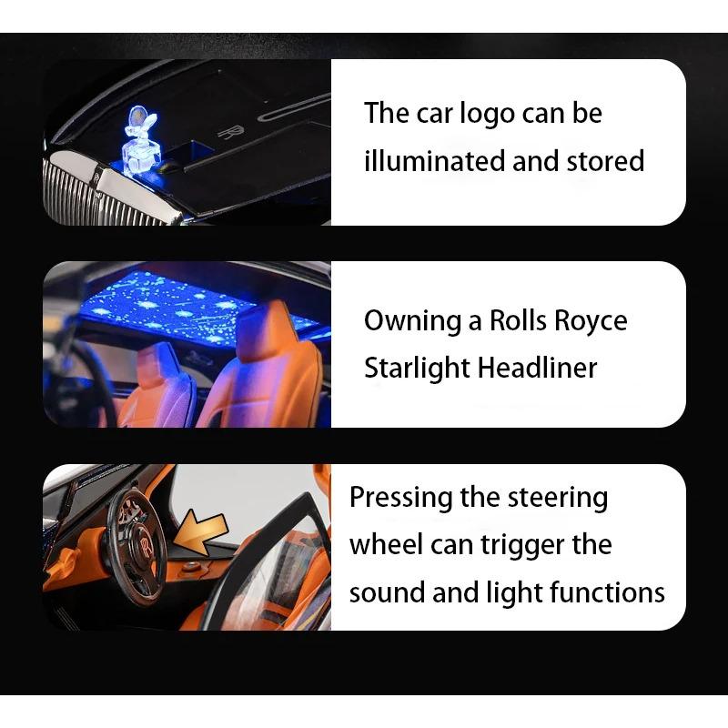 1/24 Rolls Royce Spectre Alloy Luxy Car Model Diecast Metal New Energy Car Vehicles Model Sound and Light Boys Toy for Kids Gift