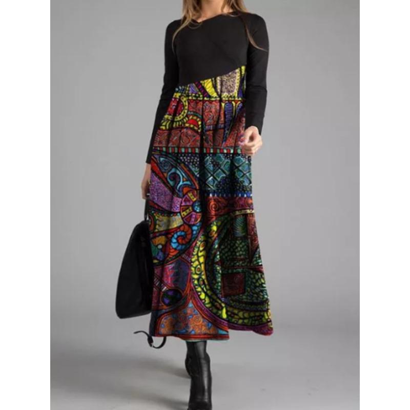 YYFS Женская мода весна осень длинные рукава V-образный вырез высокая талия повседневные платья