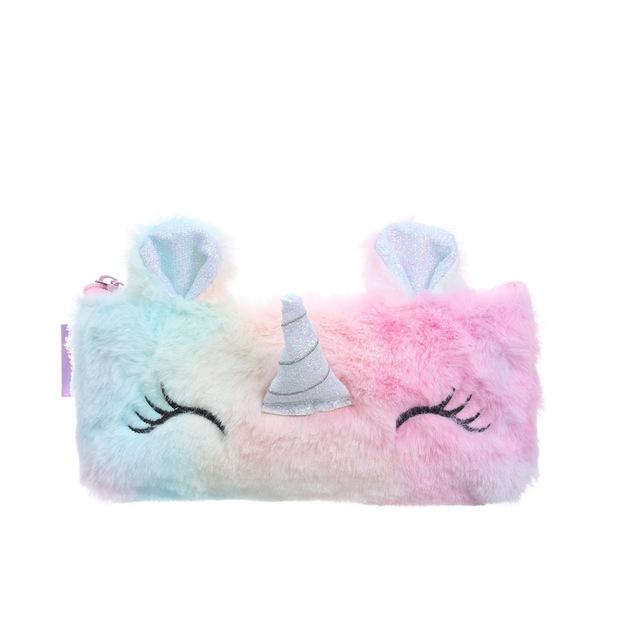 Плюшевый Единорог Очаровательная Пеналы Licorne Kawaii Девочки Estuche Para Lpices для Trousse Astuccio Холст Школьный School Cartuchera Высокое Качество