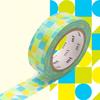 Masking Tape - MT - Blue Mosaic - 15mm - 10m - Repositionable