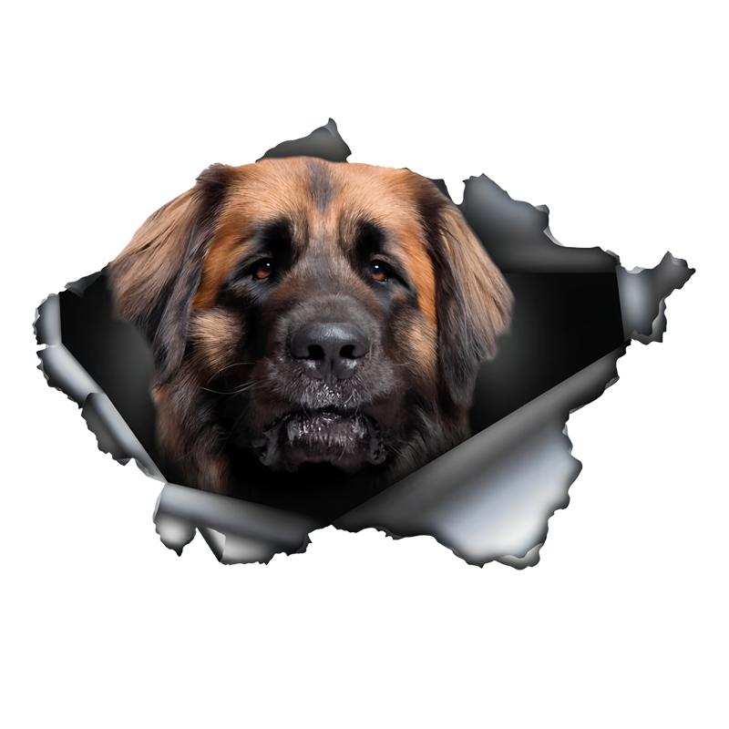 Leonberger Car Stickers, Waterproof Pvc Animal Decals With 3D Effect, Block Scratches and Increase Fun Auto Parts