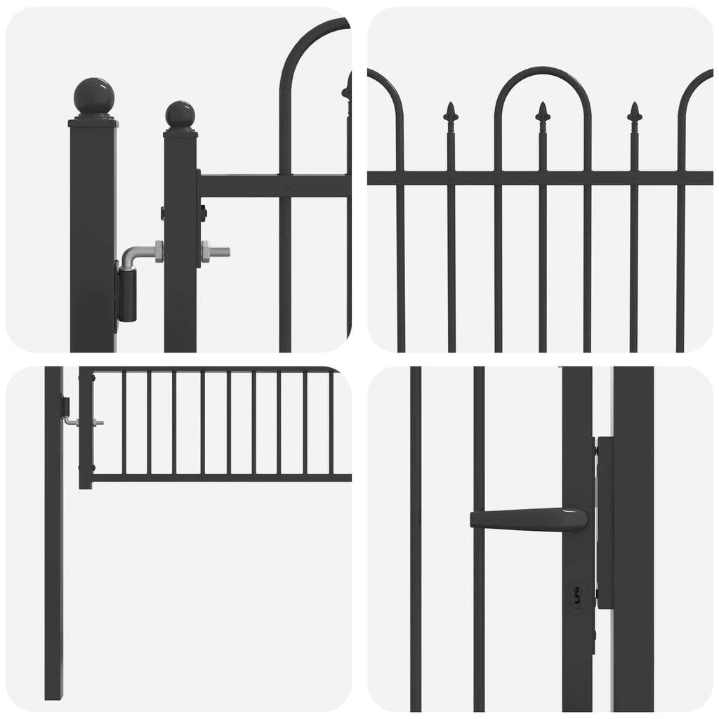 Zauntor HORST 100 x 125 cm Metal Black Lockable