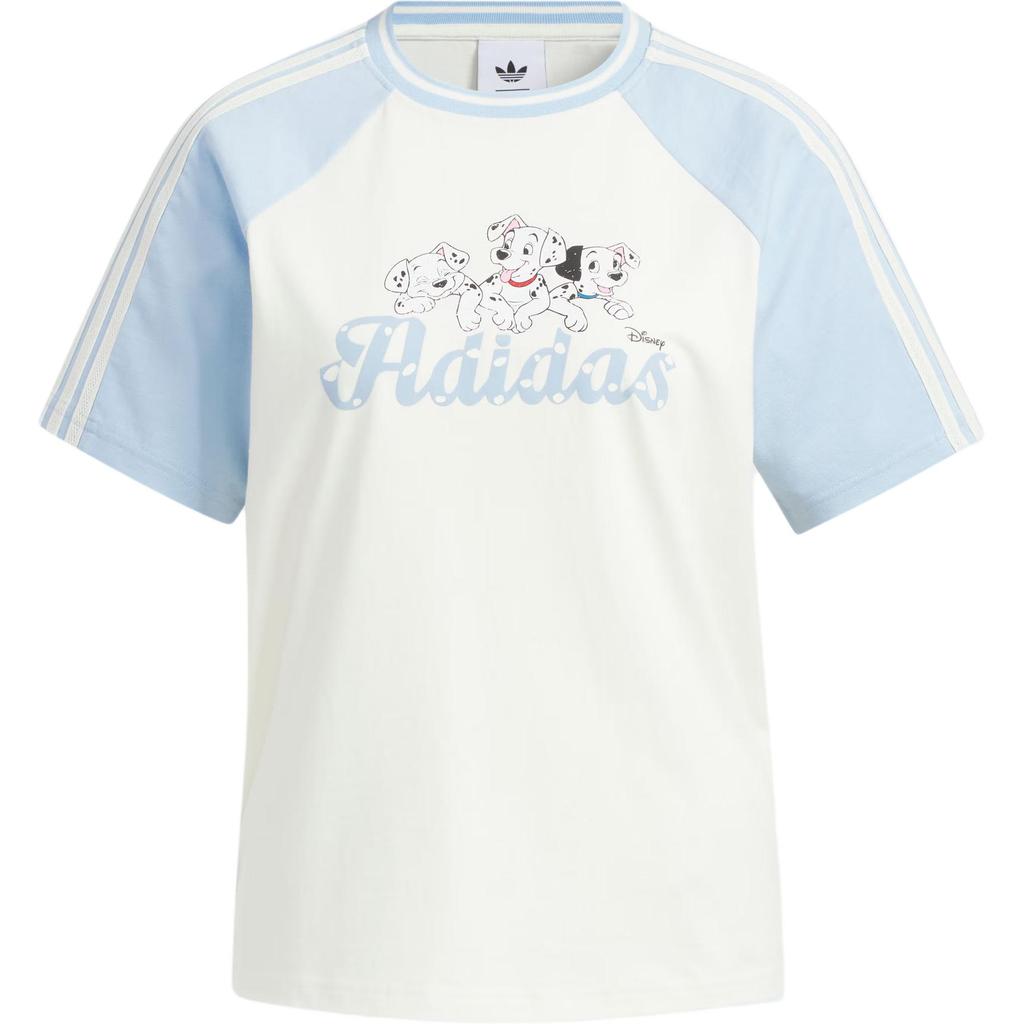 Adidas Originals X Disney Dalmatian Raglan T-Shirt Fashion Comfortable Sport Soft Short Sleeve Women Tops KG6698
