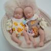 Soft Touch Solid Silicone Whole Body Bebe Reborn Doll 6'' 15cm Adorable Mini Sleeping Newborn Dolls for Kids Toddler Dress Up Doll Bedtime Play Toys