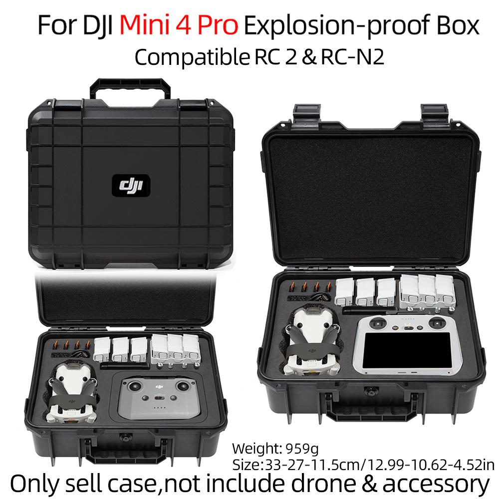 For DJI Mini 3/4Pro Case Mini 4 Pro Explosion Proof Case Mini 4 Pro Bag Portable Waterproof Box Hard Shell Large Capacity Case
