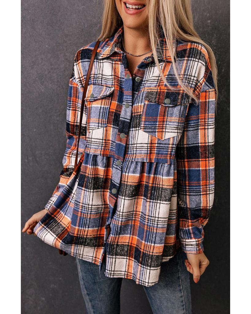 Azura Exchange Куртка-рубашка в клетку с оборками