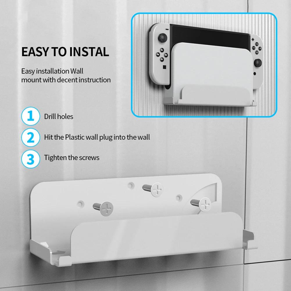 Настенный держатель для док-станции консоли Nintendo Switch, плавающий кронштейн для настенной полки для Nitendo Switch, подставка для хранения OLED-дисплеев