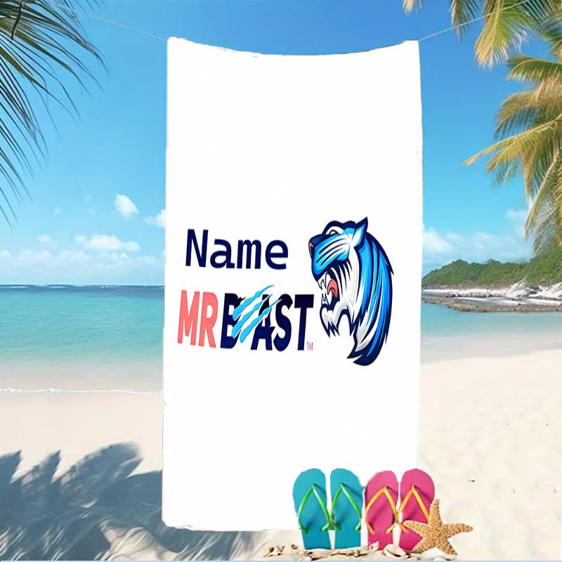 Customizable personalized beach towels MrBeast logo themed designs.Suitable for the beach, yoga, sports;ideal as beach accessories