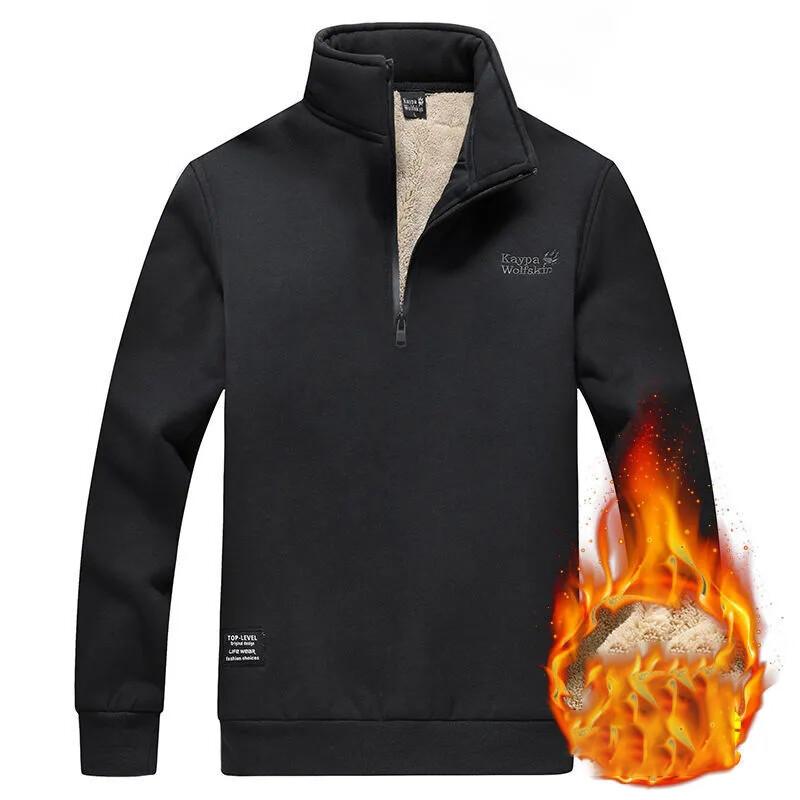 Мужская осенне-зимняя толстовка большого размера с круглым вырезом из бархата