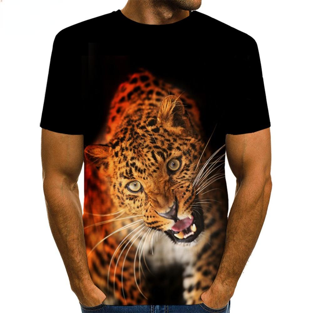 Мужская футболка с леопардовым принтом и 3D-принтом, мужская летняя футболка с рисунком животных и изображением зверя, женская/мужская новинка, уличная одежда в стиле хип-хоп