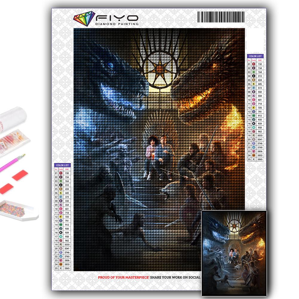 DIY 5D алмазная живопись Дракон и красота комплект для вышивки крестом полная дрель вышивка мозаика художественная картина стразы подарок