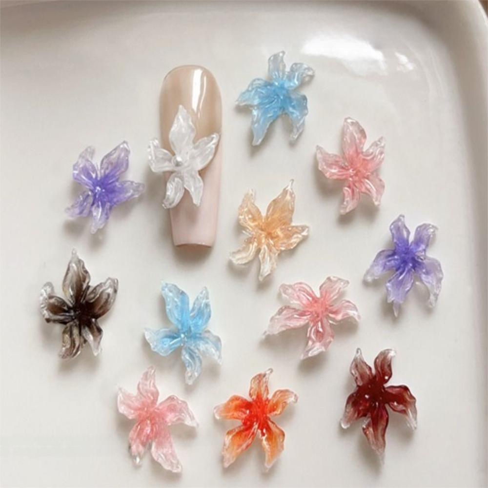 30 шт. Акриловые 3D Цветы Шармы для Маникюра Наклейка Декали для Ногтей Милый Декор Маникюра DIY Маникюр