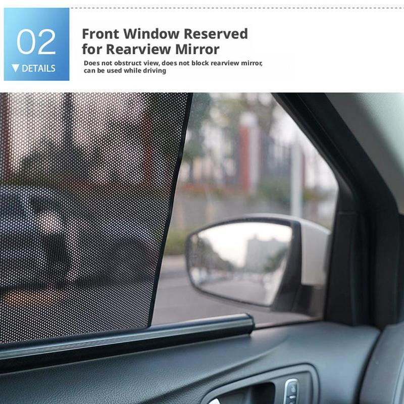 Car Window Sunshade Automatic Retractable Curtain Summer UV Protection Mesh Privacy Universal Side Window Cover Accessories