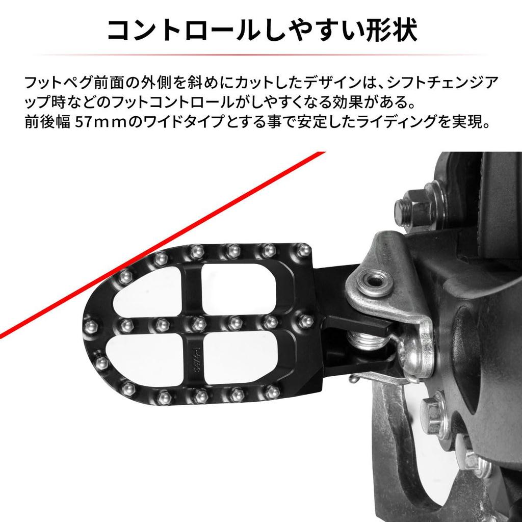 ZETA RACING Aluminum Aluminum for Honda GROM MONKEY125 GB350 and DAX125 Part Footpegs, Black, High-Strength Alloy, (2013-2024), (JB02/JB03)