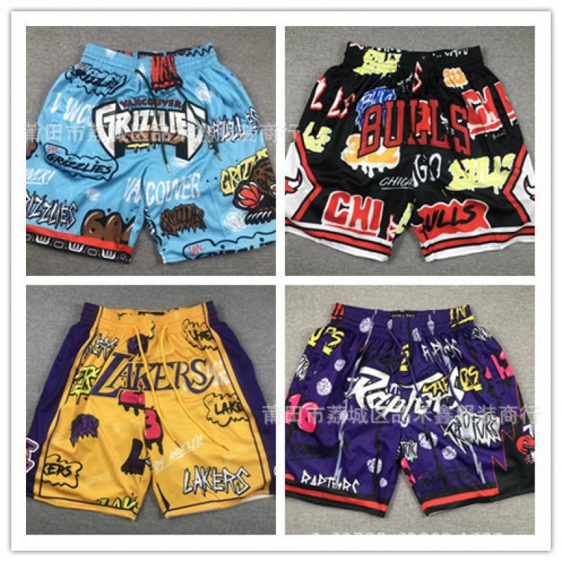 Men Women Basketball Shorts Cotton Blend Athletic Wear NBA Team Design Sportswear