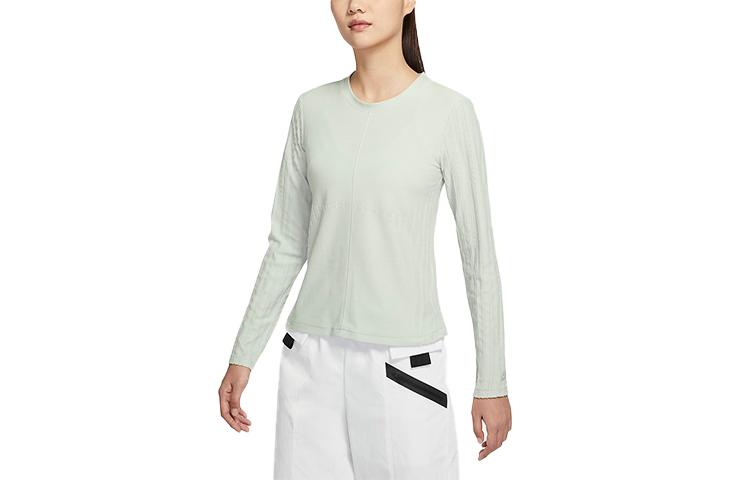 Nike Женская спортивная футболка Dri FIT Цвет: Пемзово-серый Зеленый DM6165-034