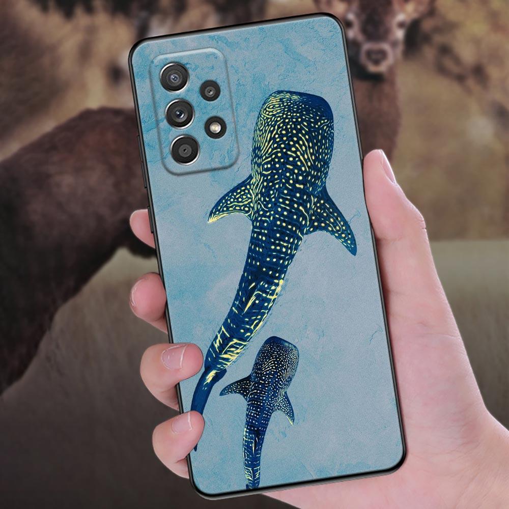 Чехол для телефона Samsung Galaxy A57 A56 A37 A55 A36 A26 A54 A52 A35 A34 A25 A17 A16 A15 A07 Мягкая накладка Океан Кит Акула Плавает