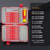 Изолированный ударопрочный набор отверток 29-в-1 для электриков: Различные типы крестовых и шлицевых