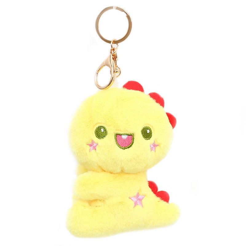 Adorable Dinosaur Plush Keychain Soft Snow Mink Stuffed Toy For Bags And Gifts