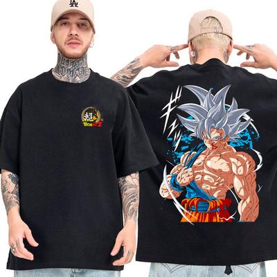Аниме Dragon Ball Сон Гоку Мужская и женская летняя футболка Харадзюку Ретро Короткий рукав Свободная Оверсайз Повседневная Удобная Y2k Топ