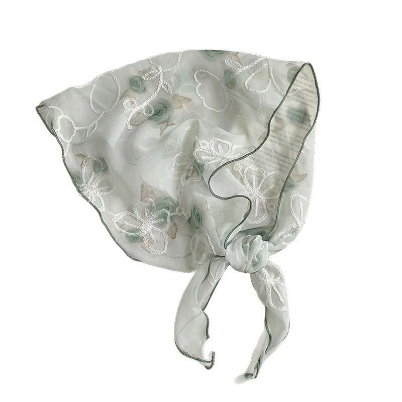 Headscarf Xia Women's Pastoral New Versatile Silk Scarf High-end Sense Multi-use Antique Headband Hair Accessories Headgear Triangle Scarf Waist Tie