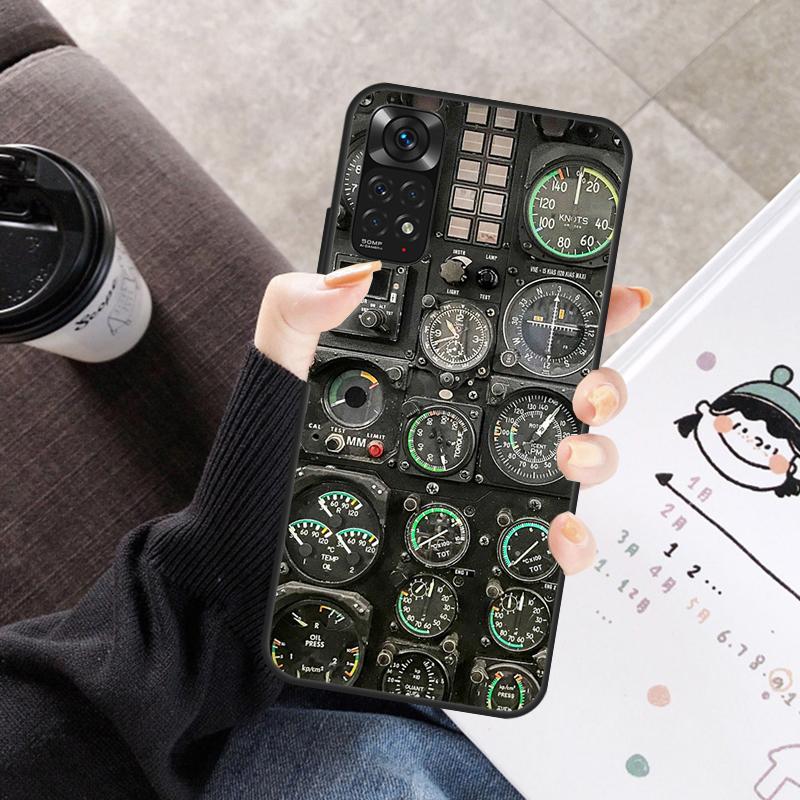 Aviation Helicopter Cockpit Instrument Case For Xiaomi Redmi Note 11 10 9 8 12 Pro 10S 11S 12S Cover For Redmi 10 10A 9C 10C 12C