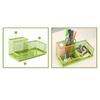 Hollowed-out Metal Mesh Pen Holder 3/4 Grid Makeup Brush Storage Bucket  Office School Supplies