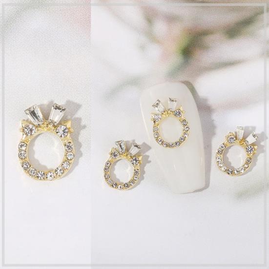 10Pcs Manicure Decor Three-dimensional Shining Stunning Visual Effect DIY Alloy Butterfly Heart Water Drop Garland Nail Charm Nail Salon Supply