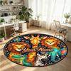 Mandala Ornament (126) Theme Round Crystal Velvet Rug Custom Name Text Personalized Floor Mat Home Decor Non Slip Crystal Carpet