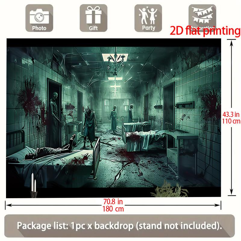 2D flat design 1 piece per pack. Horror-themed banner suitable for Halloween and Christmas.PMJ