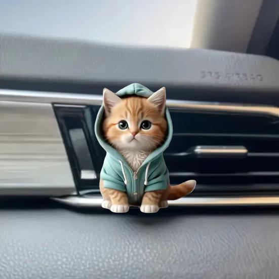 Милый котенок автомобильный дефлектор зажимы многоразовый автомобильный диффузор кошка воздухозаборник зажимы автомобильный воздух