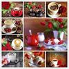 DIY 5D Diamond Painting Flowers and Coffee Diamond Mosaic Cross Stitch Kits Home Decoration Full Round Diamond Embroidery