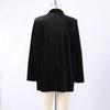 Velvet Diamond Decorated Black Blazer Woman Loose V-neck Suit Coat Fashion Casual Full Sleeve Solid Jacket Commute Spring Autumn